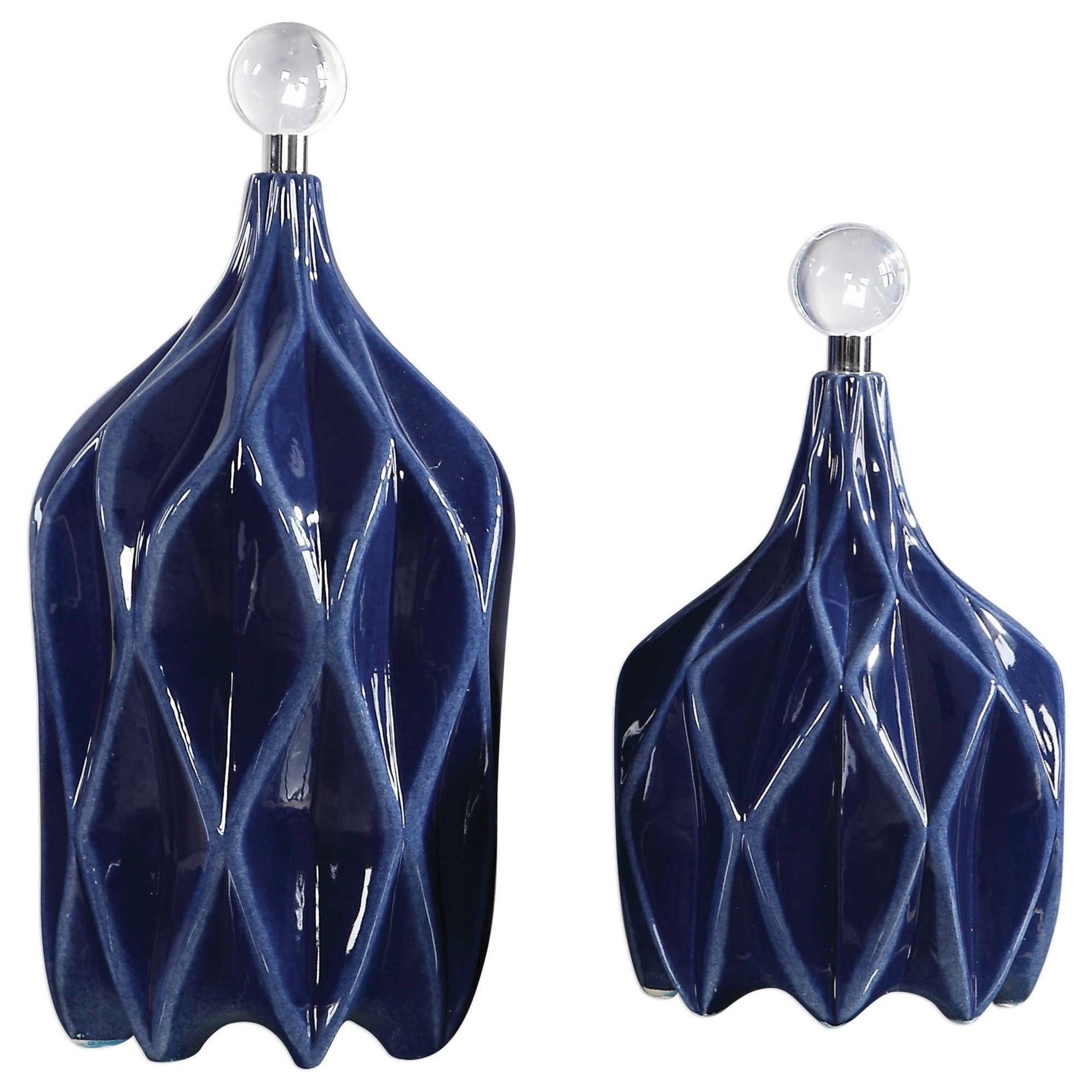 Uttermost Accessories Klara Geometric Bottles, S/2 Sheely's Furniture